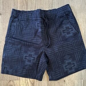 Pendleton Shorts Men Medium Blue Southwestern Navajo Aztec‎ Drawstring NWOT